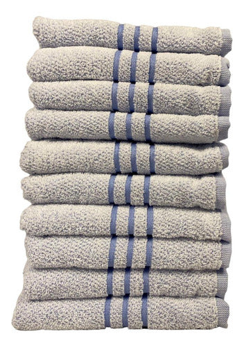 Kit 24 Toalhas De Rosto Profissional Santista 50x80cm Azul