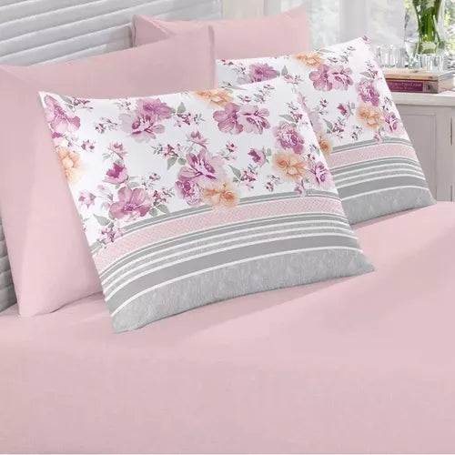 Jogo De Cama Casal 3 Peças Royal Lara Rosa