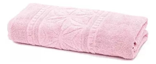 Toalha Banhao Felpudo Jacquard Confort Com Barra Dohler rosa