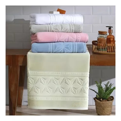 Toalha Banhao Felpudo Jacquard Confort Com Barra Dohler rosa