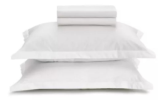 Jogo De Cama Queen Percal 300 Fios Branco 100%aLG Tresor Estamparia