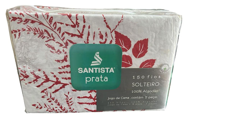 Jogo De Lencol Solteiro Linda 150 Fios Santista Prata