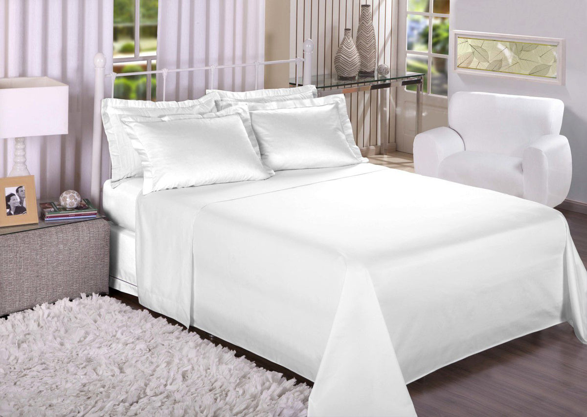 Jogo De Cama King 300 Fios - 4 Peças 100% Algodão Trésor