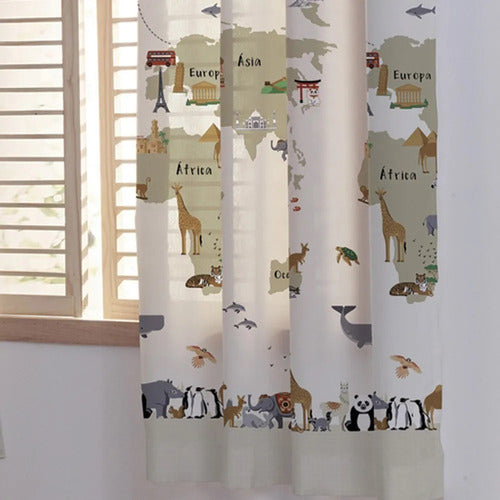 Cortina Infantil - Safari2,80m X 1,80m  P/ Varão - Santista