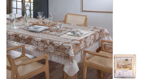 Toalha De Renda Marrom - 1,60 X 3,20 - 12 Lugares