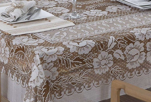 Toalha De Renda Marrom - 1,60 X 3,20 - 12 Lugares