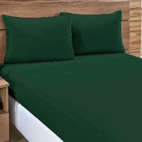 Kit Com 4 Fronhas Percal 180 Fios Santista Verde - Santista
