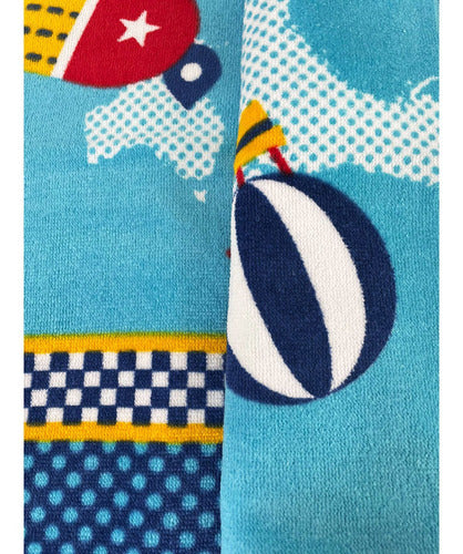 Toalha De Praia Infantil Santista Algodão Veludo Aviões Estampado