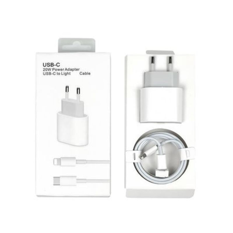Fonte USB-C + Cabo Carregador IPhone Lightning