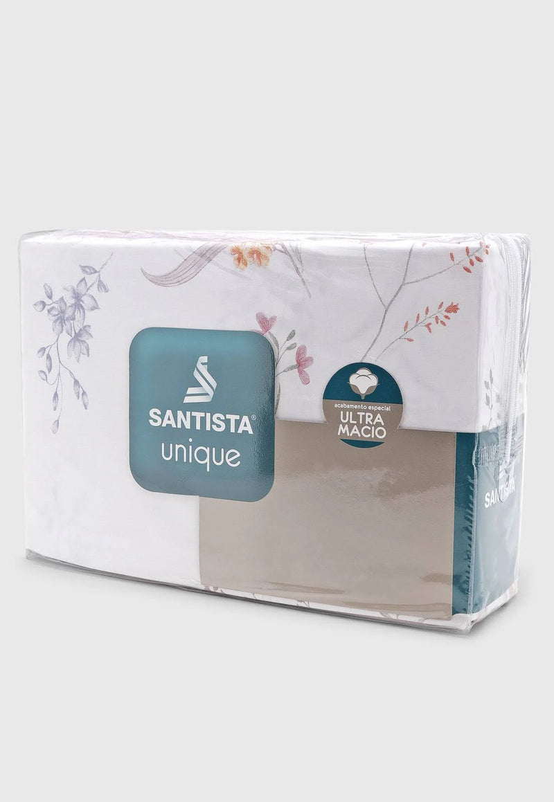 Jogo De Cama Casal Santista Unique 180 Fios Percal  4 Peças Ipanema